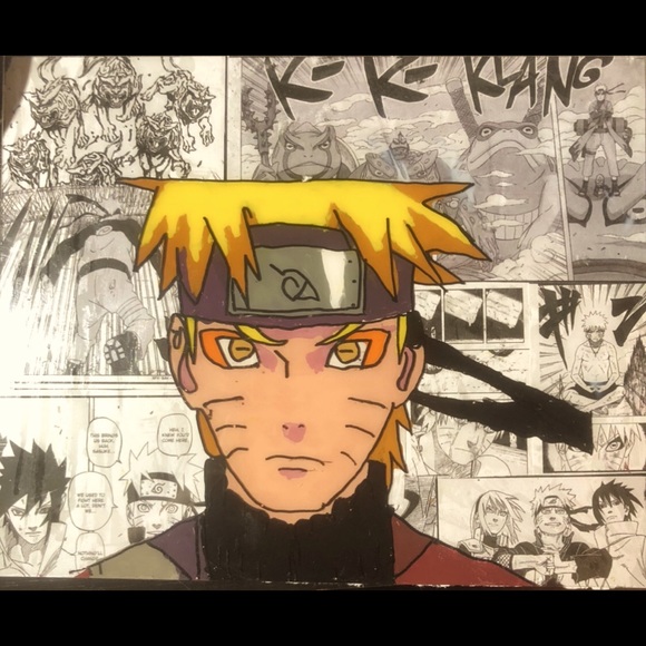 Naruto Shippuden Sage Mode Naruto Uzumaki Anime Glass Painting - Picture 1 of 1
